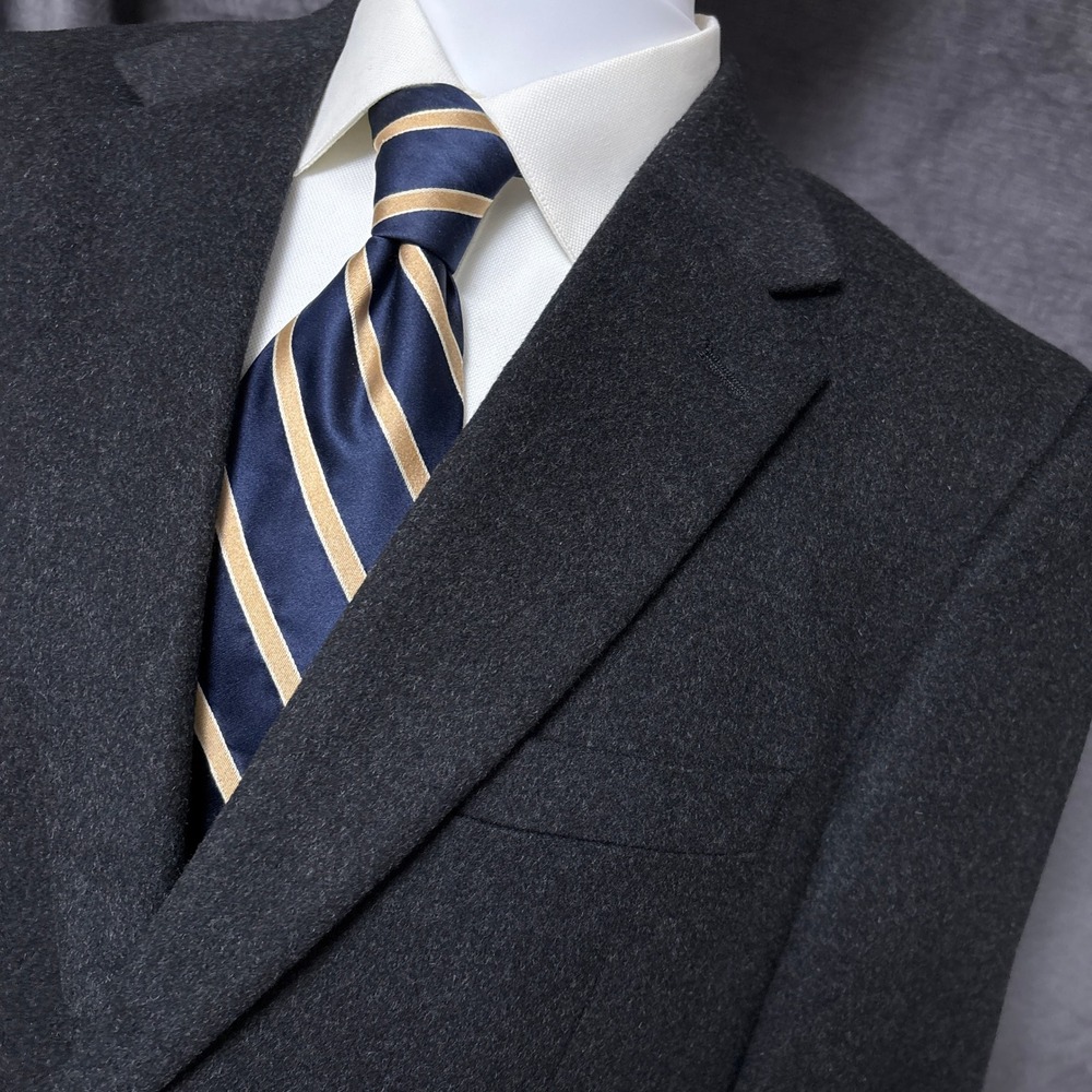 Club Room Sport Coat 42R Charcoal Gray Silk Cashmere Fleece Blazer Jacket Casual